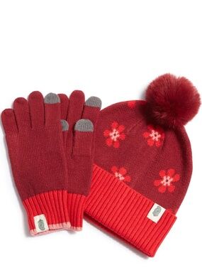 NWT Vera Bradley Women's Soft Knit Hat and Tech Friendly Finger Glove Set